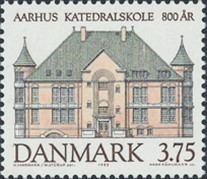 Frimærke fra Katedralskolens 800 års jubilæum